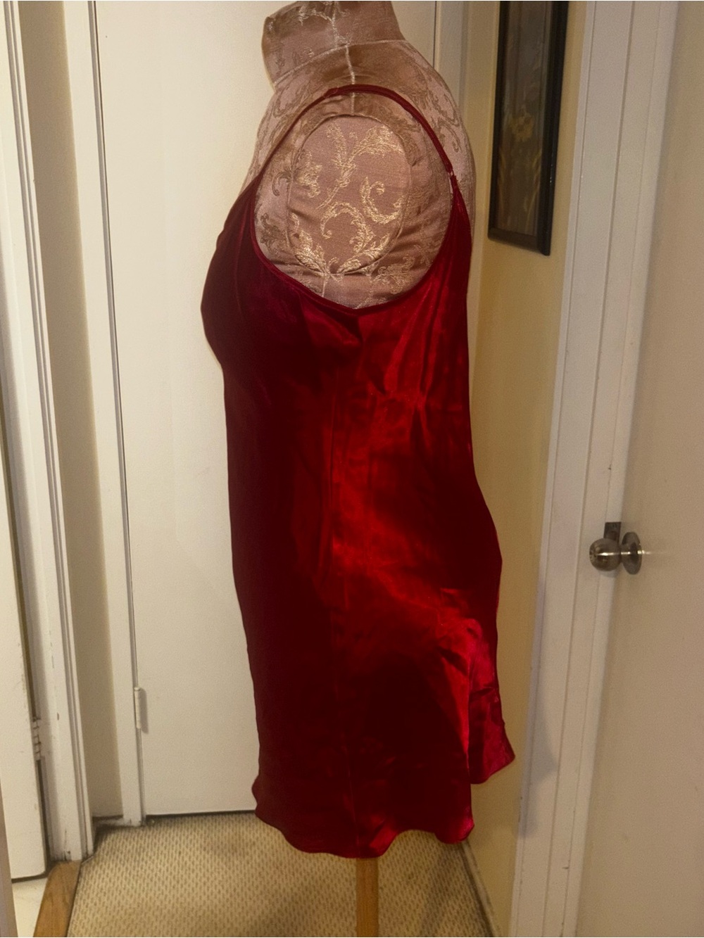 Linea Donatella Red Satin Chemise with Matching Robe - Picture 9 of 12